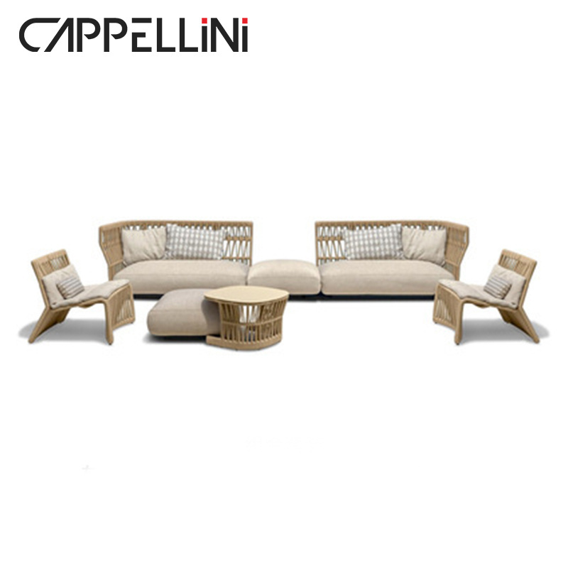 Best Seller 7 Pieces Modular Outdoor Conversational Furniture Set Wicker Sectional Sofas Patio Rattan Set