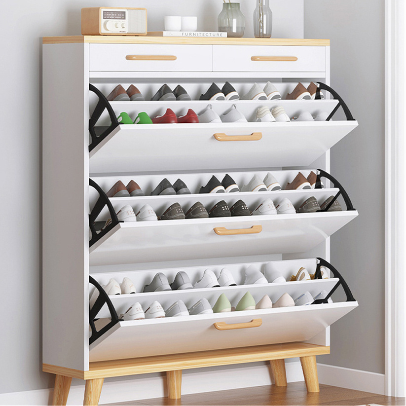 Wholesale Cheap Price Folding Organizer Shoe Rack Storage Organizer Modern Simple Wood Shoe Cabinet For Home