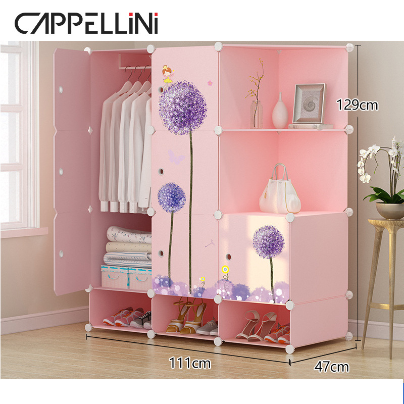 cloakroom professional furniture closet pink baby organizer wardrobes plastic bedroom clothes wardrobe