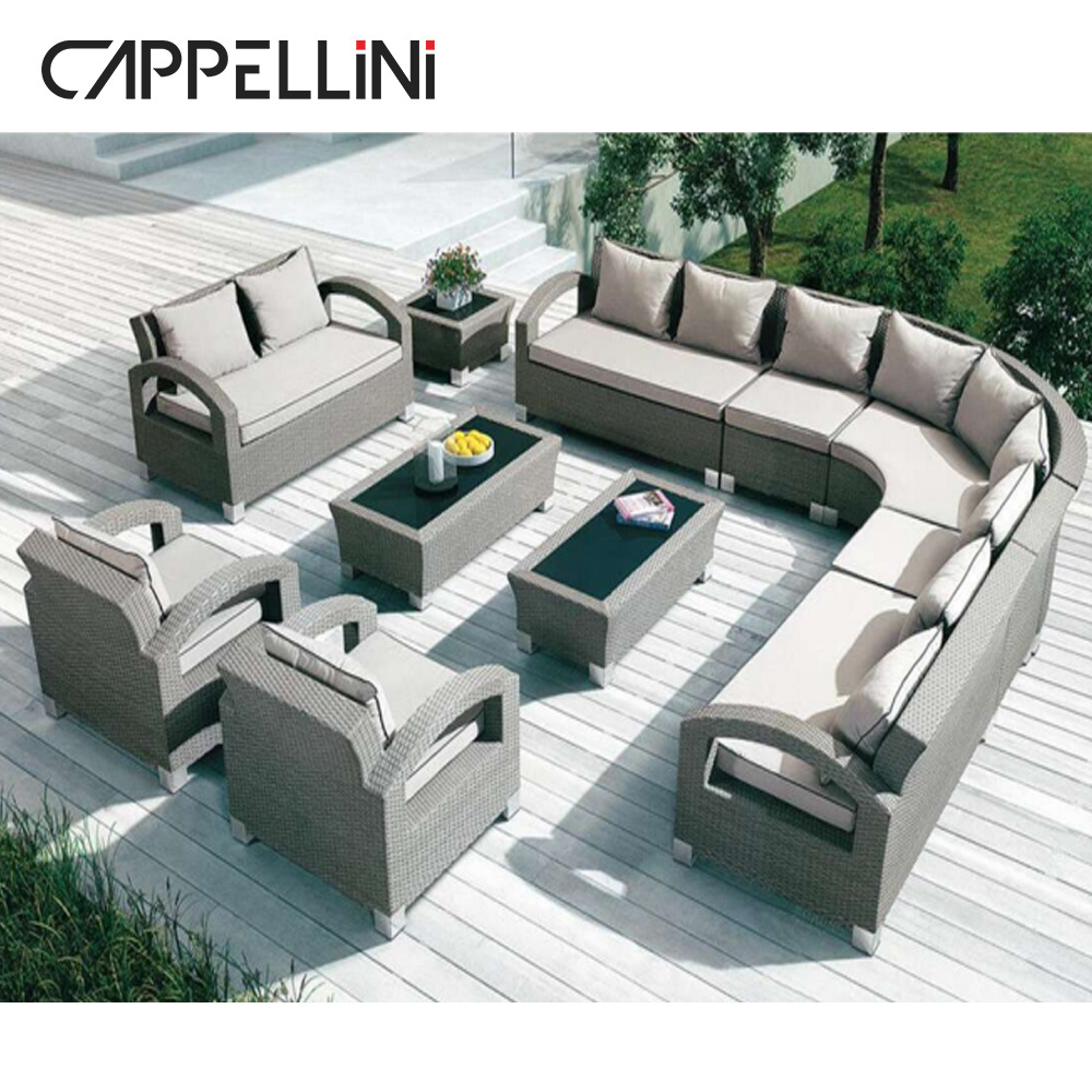 Popular Teak Wood Sofa Set With Comfortable Cushion Patio Furniture For Garden Living