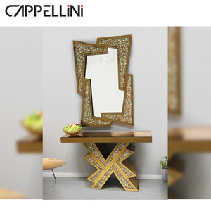 Foshan Wholesale Home Furniture Console Table With Mirror Modern Crushed Crystal Diamond Console Tables