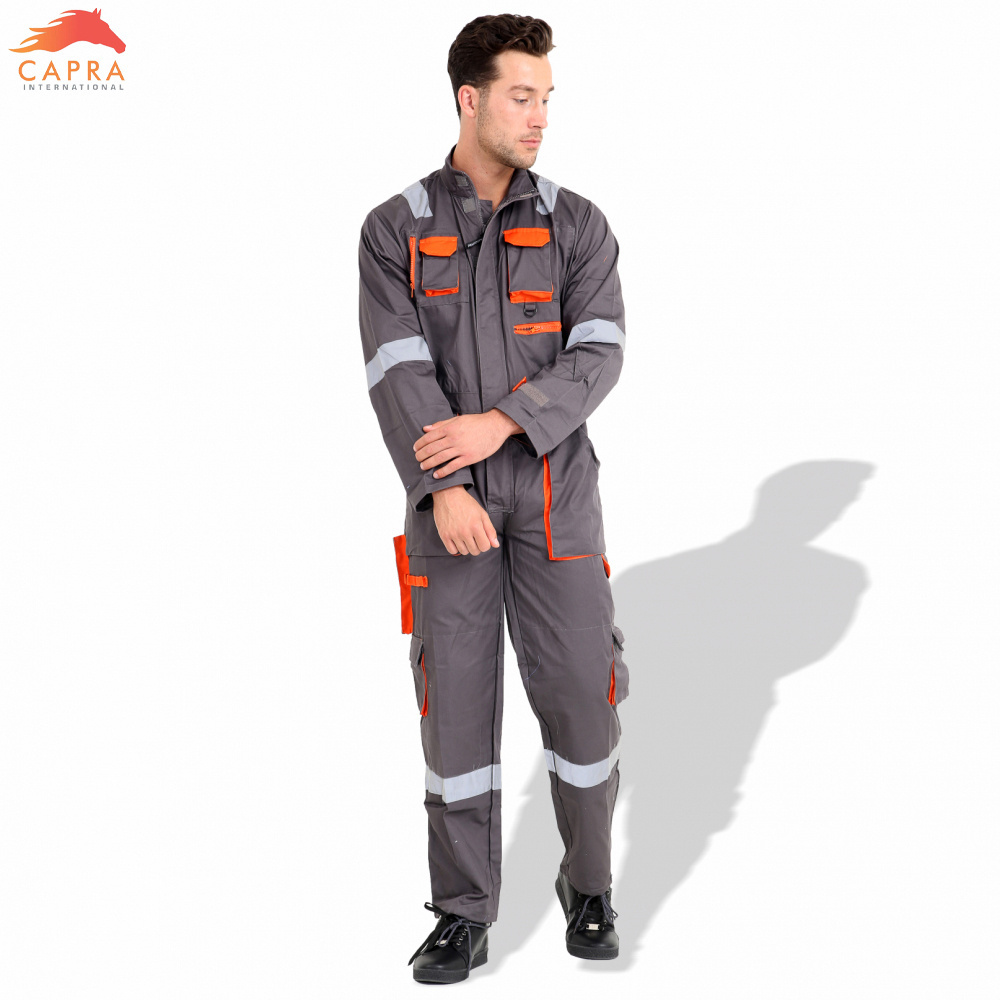 Factory OEM ODM Supply Polyester / Nylon Safety High Visibility Welding Work Coverall Suit