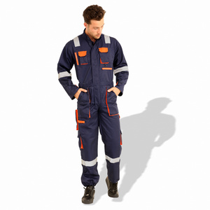 Factory OEM ODM Supply Polyester / Nylon Safety High Visibility Welding Work Coverall Suit