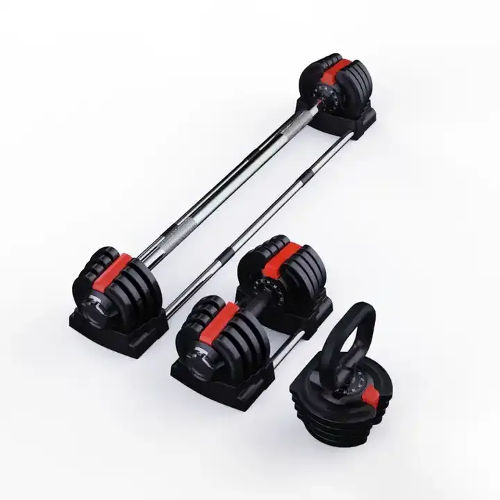 CAPRIO 18/24/40kg 3-in-1 Free Weights Unique Design  Adjustable Dumbbells Barbell Kettlebell  Set