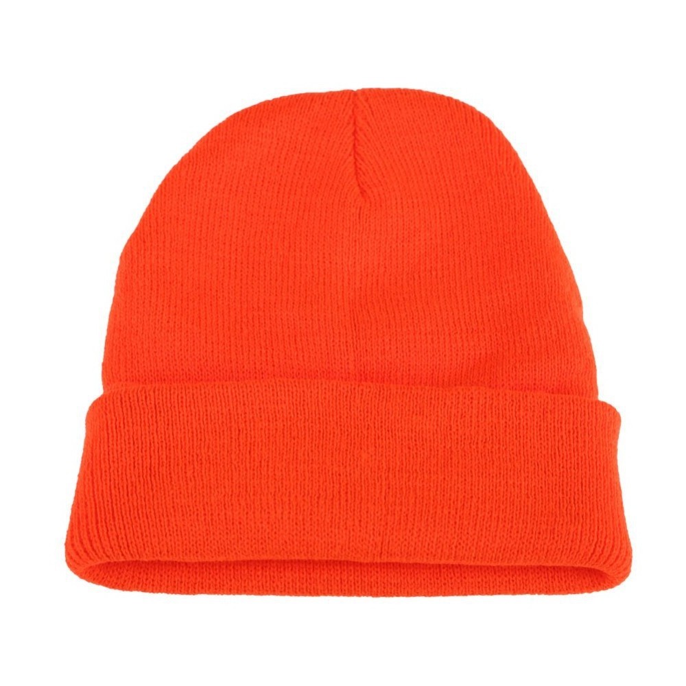 High Quality  Winter Plain Dyed Custom Beanie Hat 100% Acrylic Warm Knitted  Beanie Custom Logo