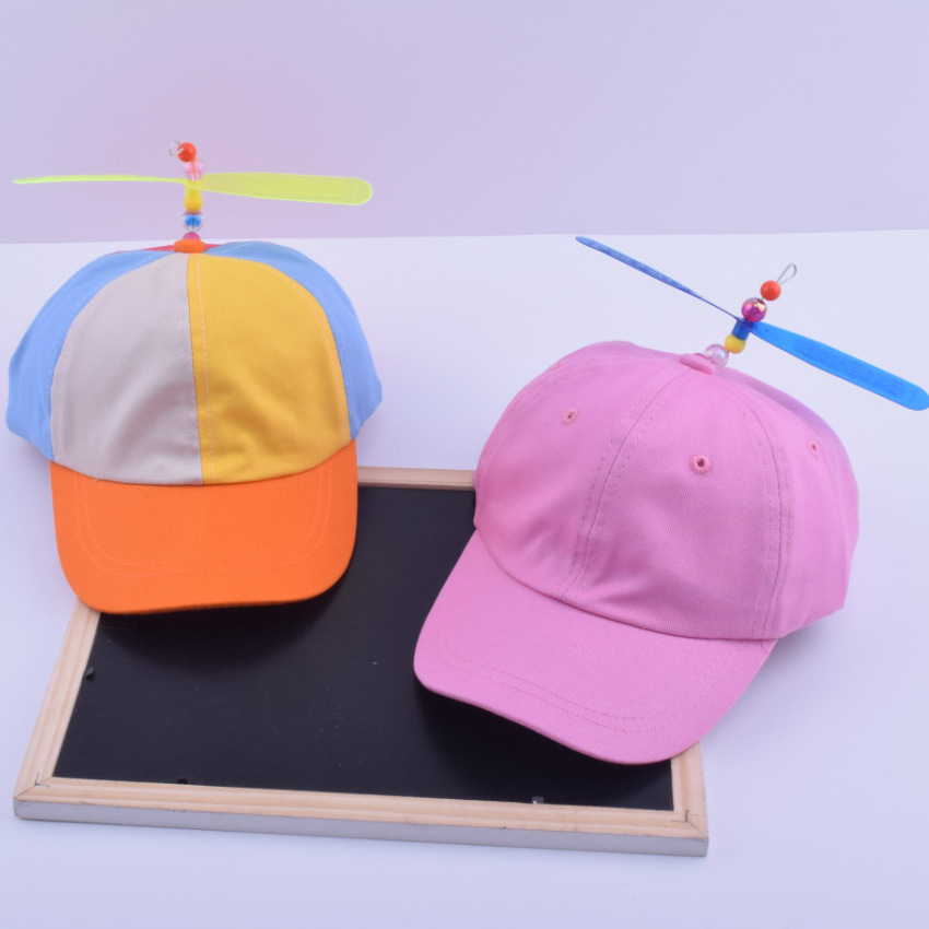 Wholesale Children Multi Color Custom Embroidery Logo Hat, Kids Funny Helicopter Propeller Baseball Cap