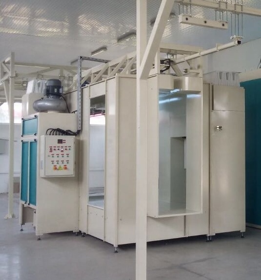 Painting line with Powder painting booth / baking oven with transport system