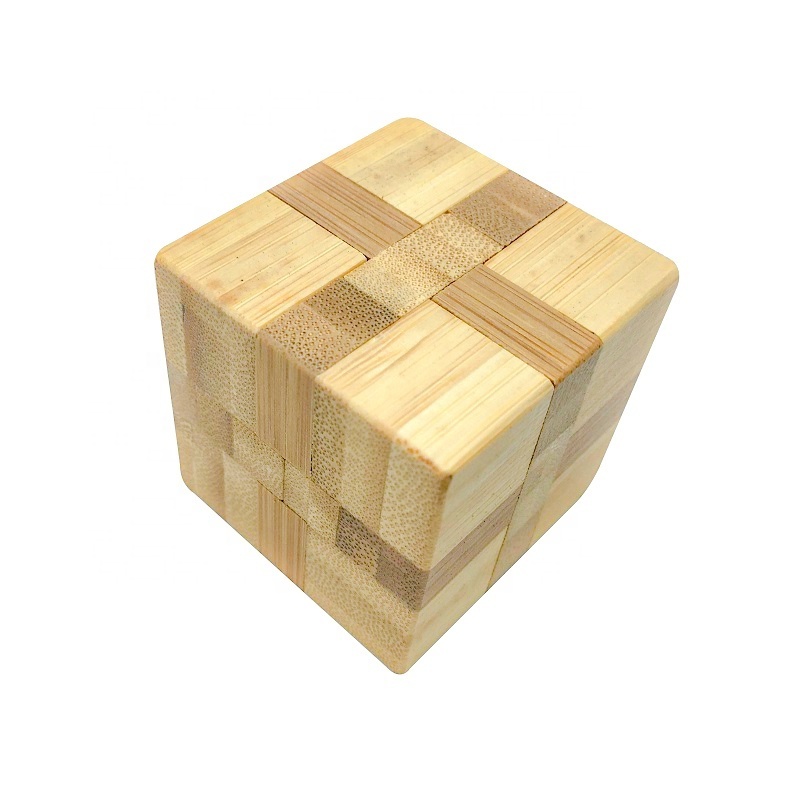 C01400 eco game bamboo puzzle suppliers wooden brain teasers mini 3D Bamboo Brainteaser Puzzle snake puzzle