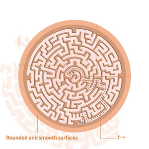 C02219 Round ECO Bamboo Wooden Labyrinth Game Marble Maze Activity Board for Education and Fun Brain Teaser Puzzle Logic Game