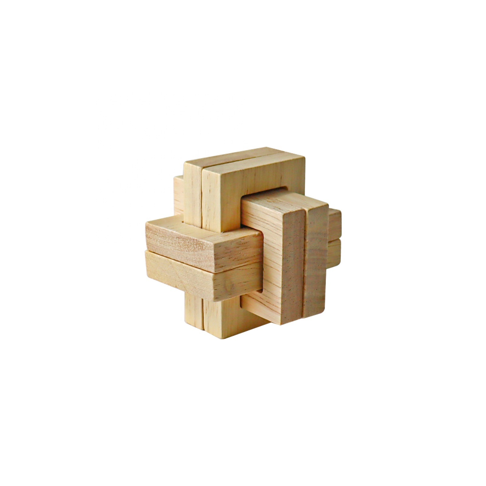 C01214 learning toys for children luban lock 3D Wooden Cube Brain Teaser Puzzle toy