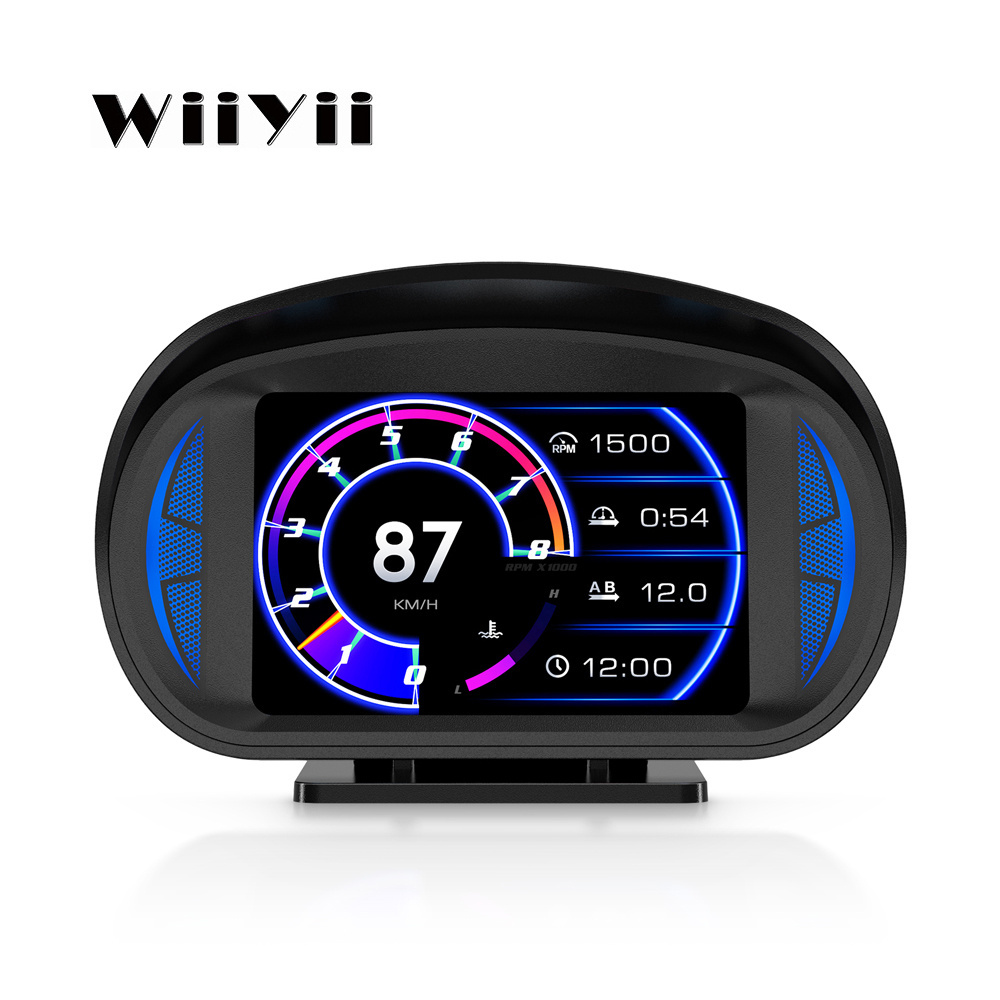 WiiYii Factory Direct 2023 Car OBD2 Gauge P2 Diagnostic Tool GPS Slope Meter Fast Refresh Rate HUD Auto Meter