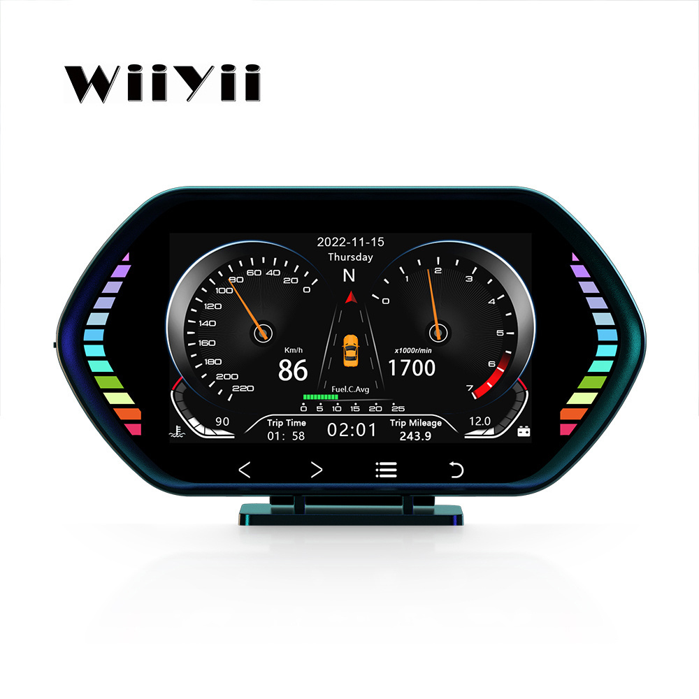 WiiYii 2023 Car OBD2 GPS LCD Meter diagnostic tool HUD Auto meter F12 Car obd2 Gauge