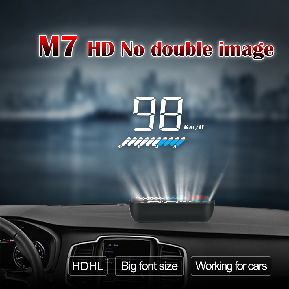 2023 New Hot selling OBD2 & GPS HUD tpms display M7 car gauge obd truck speed limiter engine temperature alarm diagnostic tools