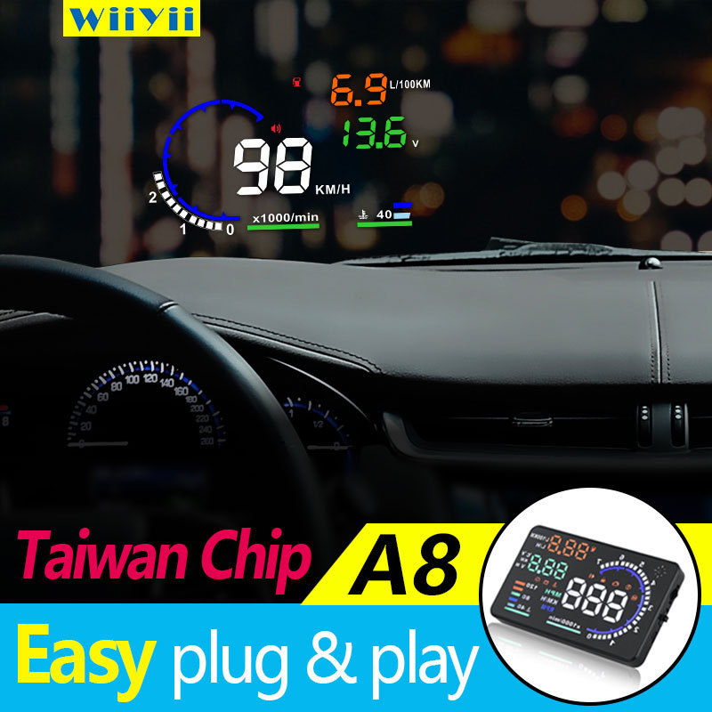 2023 5.5 inch Auto Diagnostic Tool New Vehicle Speed Limiter A8 Car Hud Head up Display Projection OBD2 Scanner