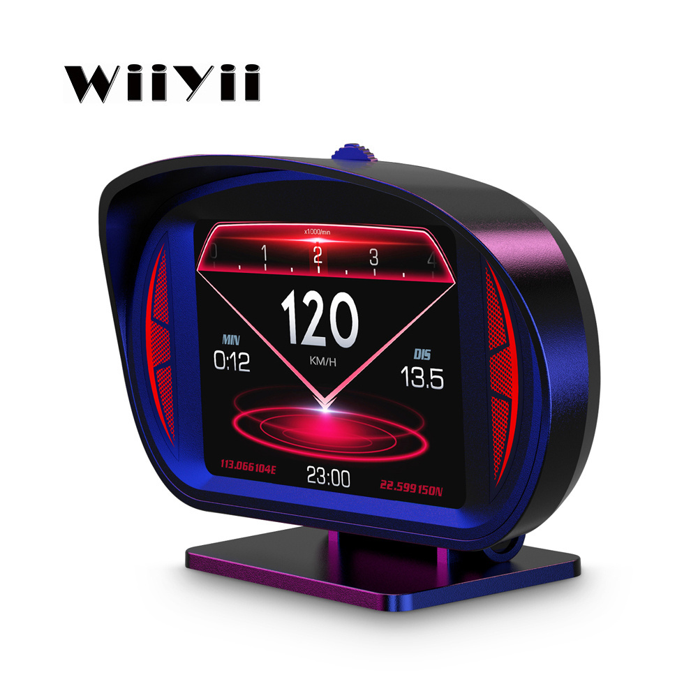 WiiYii Factory Direct 2023 Car OBD2 Gauge P2 Diagnostic Tool GPS Slope Meter Fast Refresh Rate HUD Auto Meter