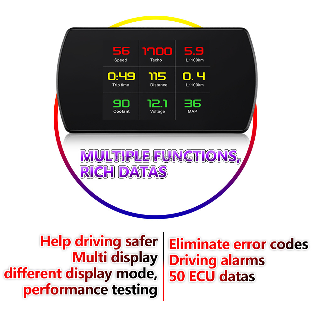 Auto Diagnostic Tool Car Phone Hud Display P12 OBD2 Speed Limiter Smart Digital Gauge