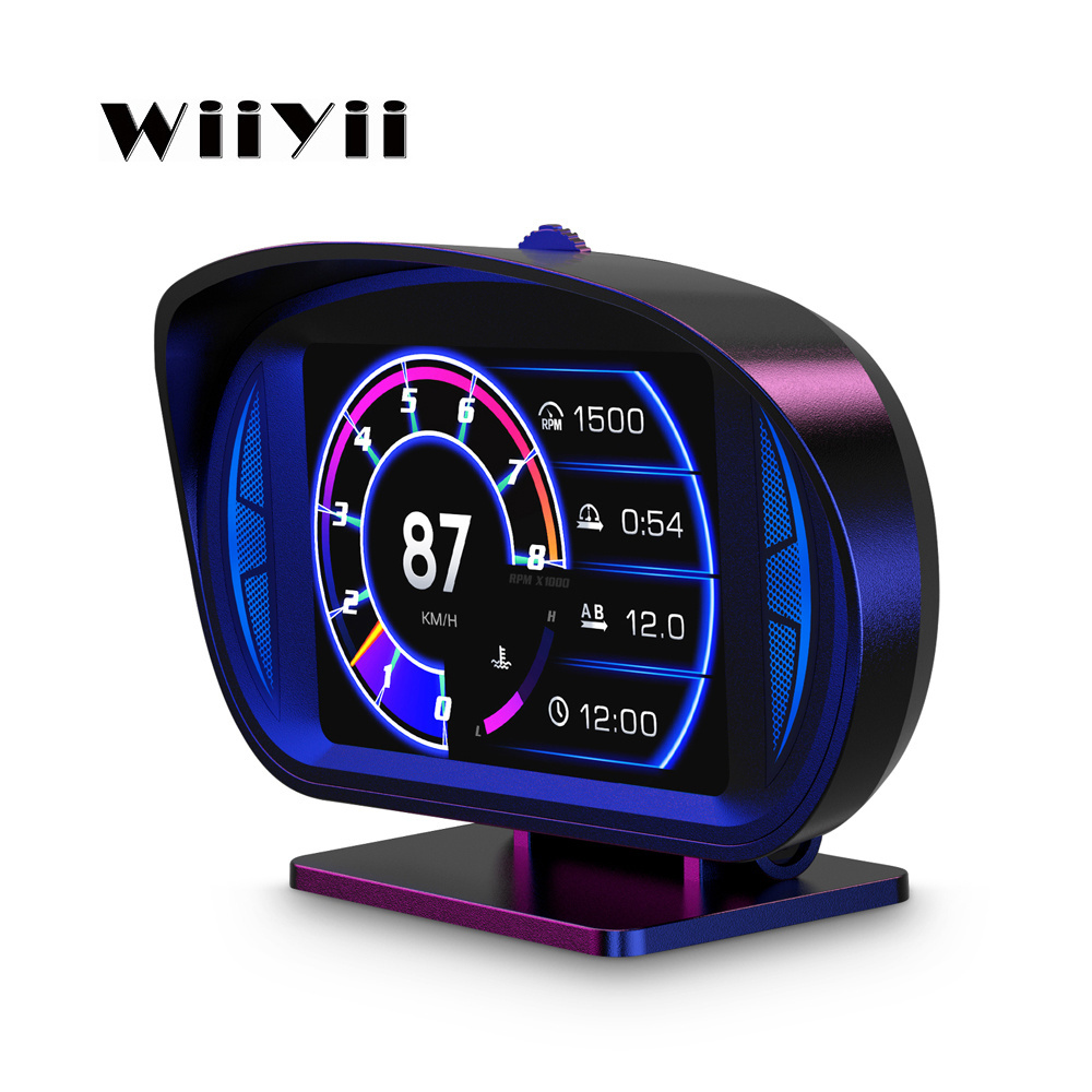 WiiYii Factory Direct 2023 Car OBD2 Gauge P2 Diagnostic Tool GPS Slope Meter Fast Refresh Rate HUD Auto Meter