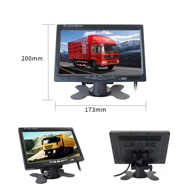 ZYX OEM 7 Inch Car Monitor with 1920*1080P Vehicle vcr car monitor Rear View Camera for Truck Bus Support SD Card