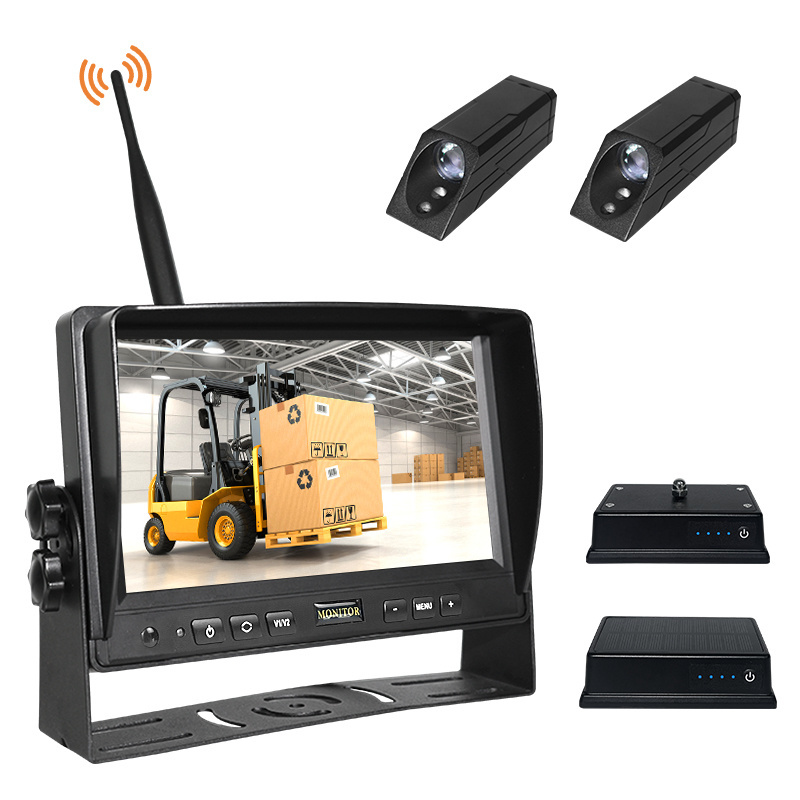 7inch Monitor 2 Channel Front Reverse Fork Mounted Forklift Wireless Camera System