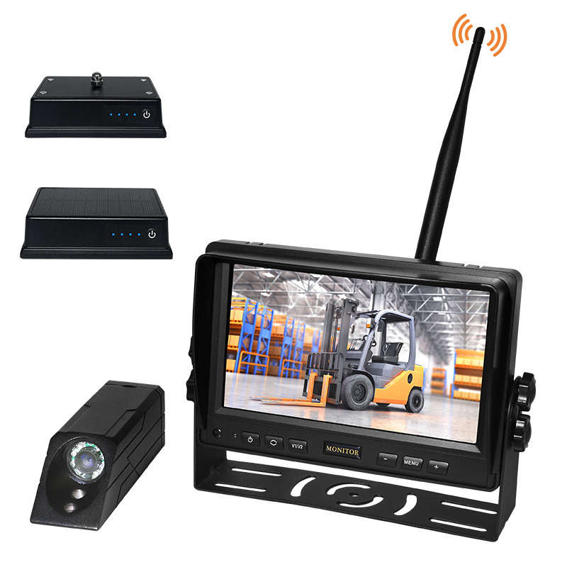 7inch Monitor 2 Channel Front Reverse Fork Mounted Forklift Wireless Camera System