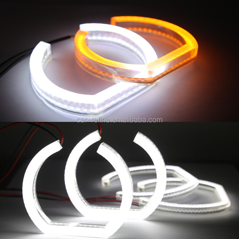 Acrylic DTM Crystal SMD LED angel eyes for BMW F30 F35 E90 E92 Yellow white DRL LED  angel eyes halo rings