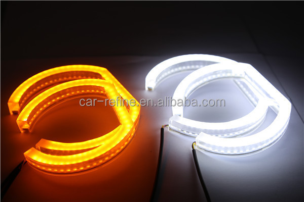 Acrylic DTM Crystal SMD LED angel eyes for BMW F30 F35 E90 E92 Yellow white DRL LED  angel eyes halo rings