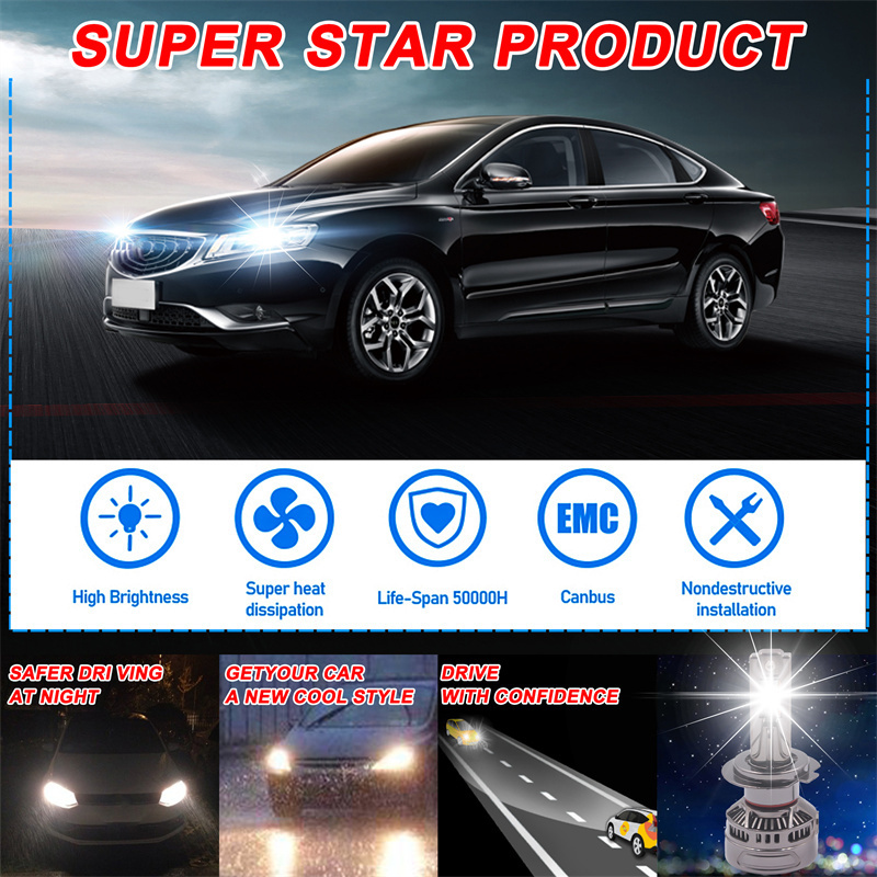 160W 12000LM X5P H11 Led 12V/24V H1 H4 H7 H8 H11 9005 9006 9012 HB3 H4 Led Headlight Light Bulbs Canbus H8 Car Led Headlight