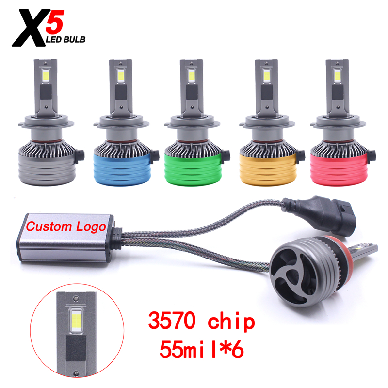 X5 H4 H7 H11 100W 20000LM Car Truck LED Headlights CSP H1 H3 H7 H11 9005 9006 9012 H4 Canbus H7 Led Fog Headlight Bulb12V 24V