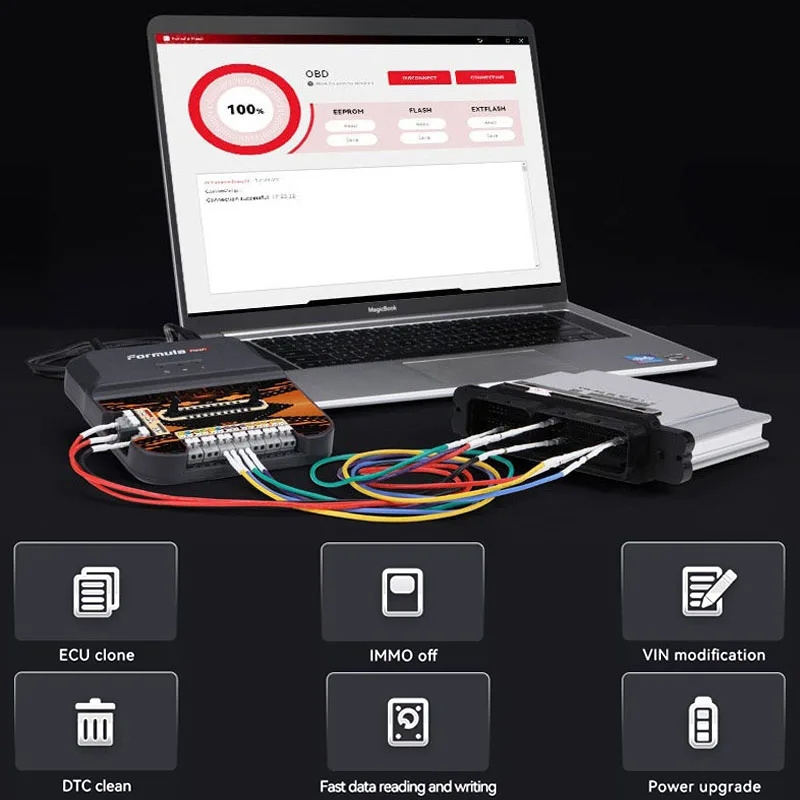 FormulaFLash Formula Flash ECU TCU Tool ECU Clone IMMO OFF DTC Clean VIN modify Read & Write EEPROM