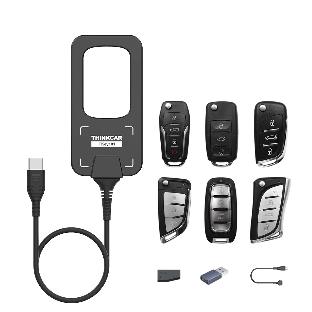 THINKCAR TKEY 101 Universal Car Key Programmer Equipment with 6 Unit Remote Keys & Super Chip Support 8000+ Car Anti-theft Data