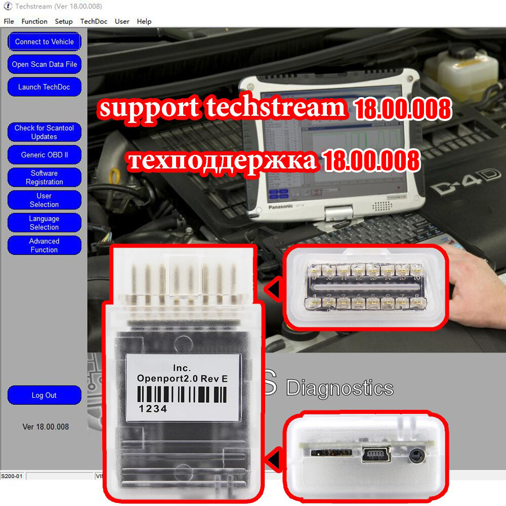 Gold Chip For Tactrix Openport 2.0 J2534 PassThru With ECU FLASH Excellent Tactrix Auto Chip Tuning Tool work with Techstream