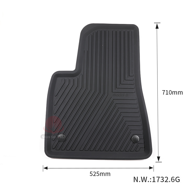 High Quality Factory Supply Non-toxic Anti-skid Suitable for Tesla Model3 Waterproof Silicone 3D Car Floor Mats