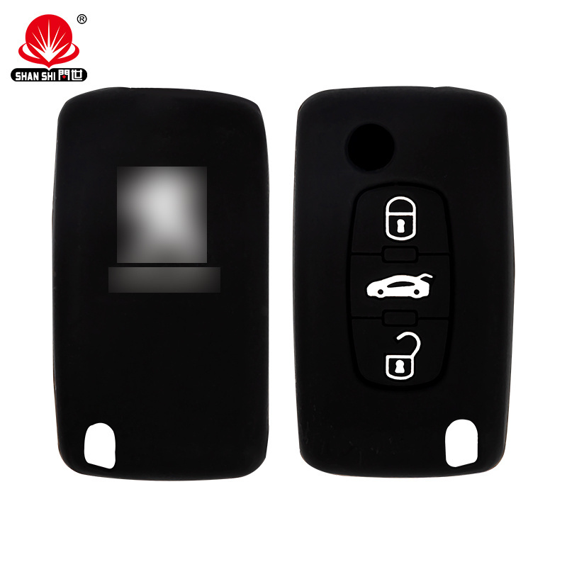 New Folding Silicone Soft Car Key Cover for Peugeot Silicone Key cover