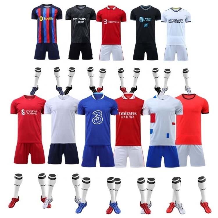 blank football training kit jersey set custom plus size soccer shirts soccer uniform football jerseys soccer wear