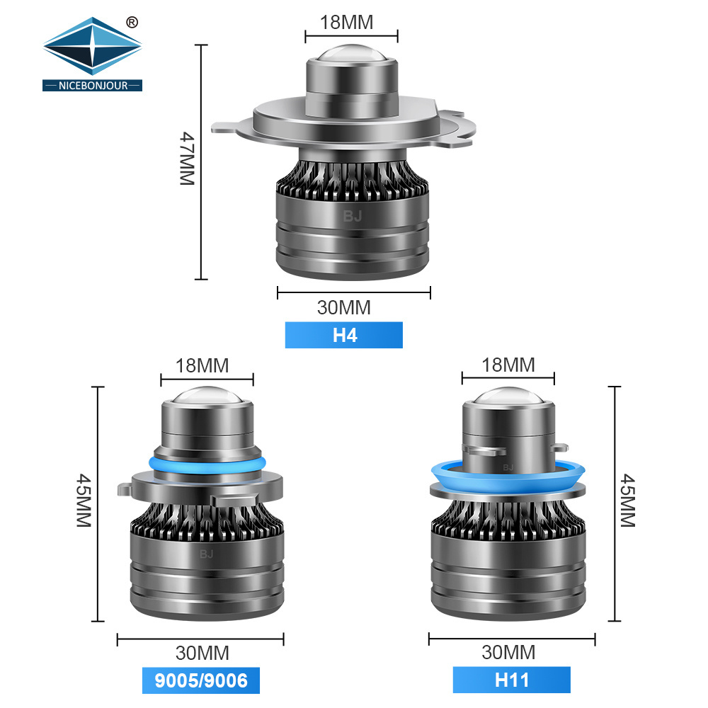 Fog light projector lens three colors led h7 canbus headlamp 3570 csp chip laser h4 led light h7 9005 9006 H11 led headlight car