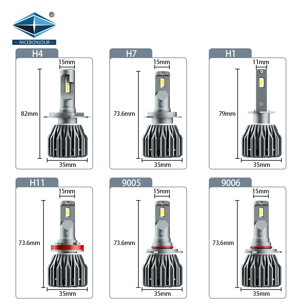 BJ 70W 50000Lm Car Led Lamp 9005 H1 H3 12V 360 Auto Fog Light Kit Canbus Accessories H15 H11 Faros H7 H4 Led Headlight Bulb