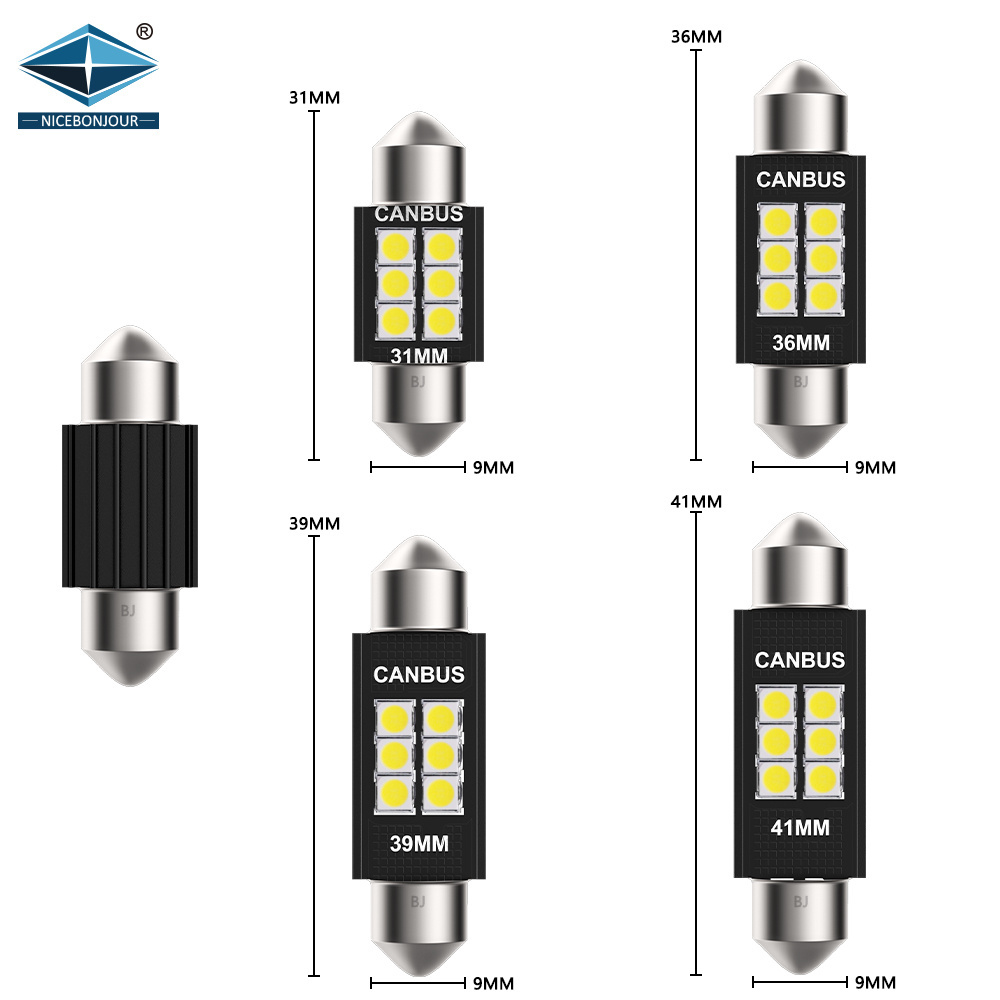 New Design OEM ODM 31mm 36mm 39mm 41mm 12v 24v 3030 SMD C5W Festoon Bulb