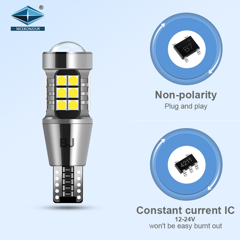 OEM super bright 1150Lm 27 SMD 3030 led car reverse light t15 led canbus w16w backup lights 921 white red led bulbs 12~24volts