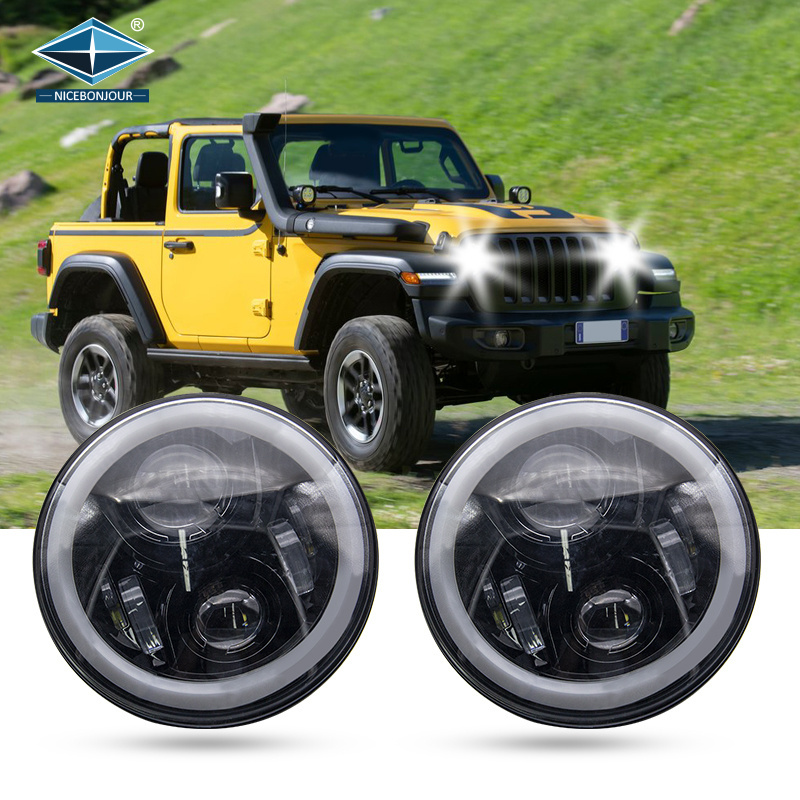 High Brightness 7 Inch H13 H4 Car Led Headlights For Jeep Harley Wrangler