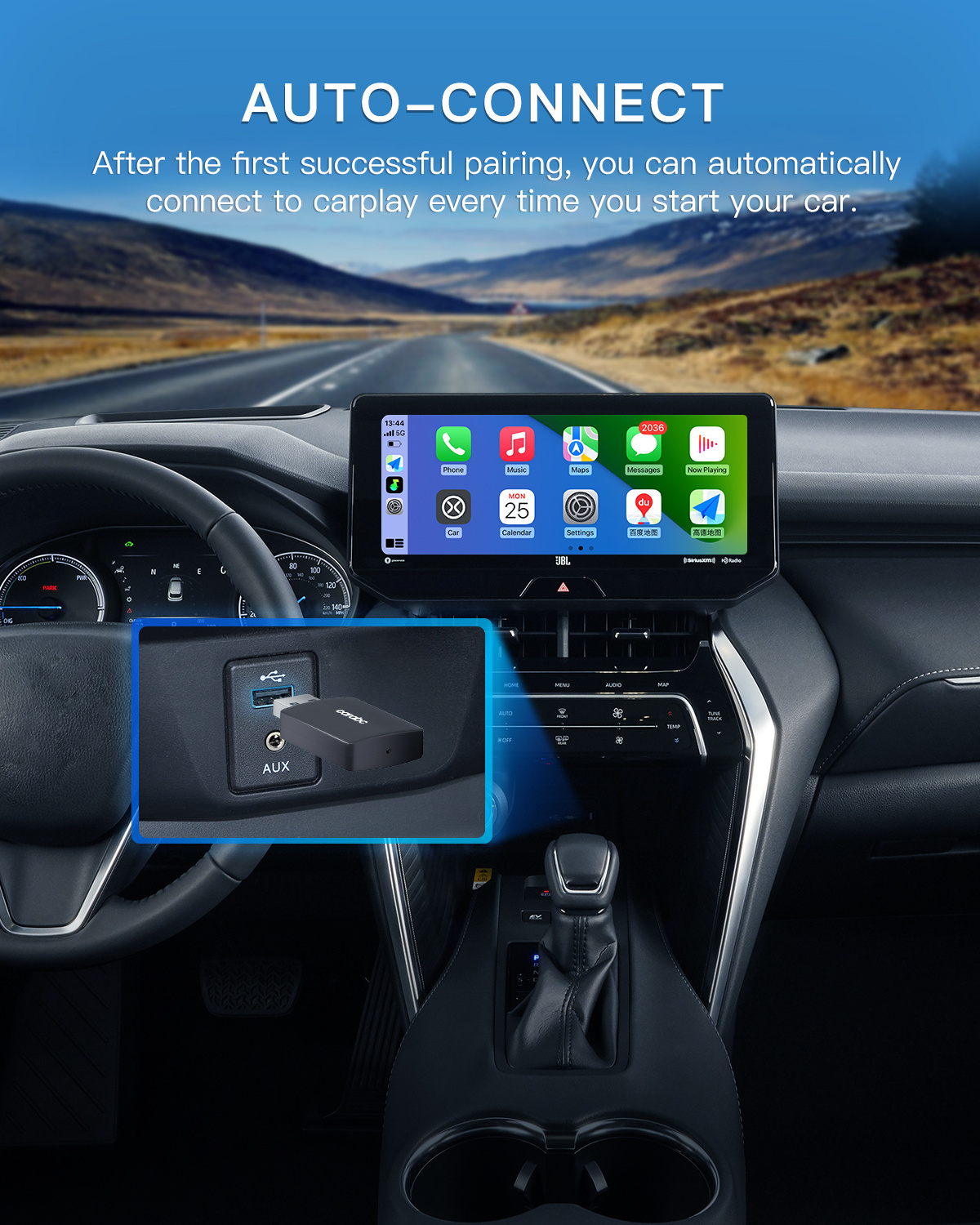 CARABC Wireless CarPlay for iPhone Apple CarPlay Dongle Wired Car Play Cars Convert Wired to Wireless CarPlay Adapter Ai Box