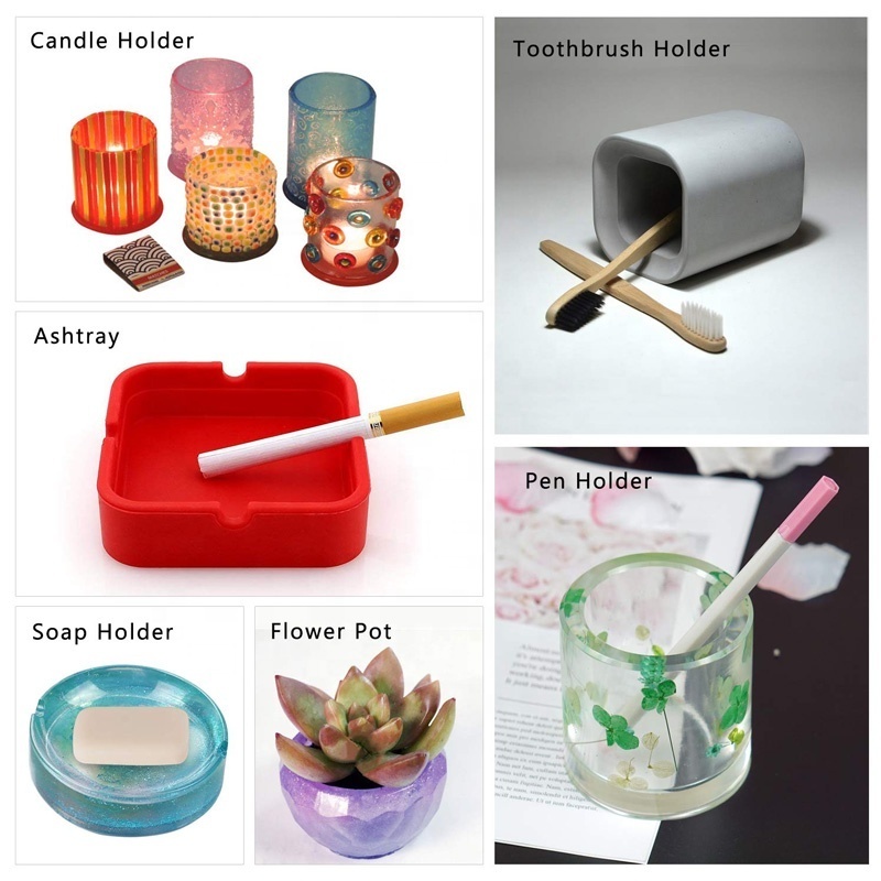 DIY Silicone Epoxy Resin Craft Mold for Coaster Flower Pot and Ashtray