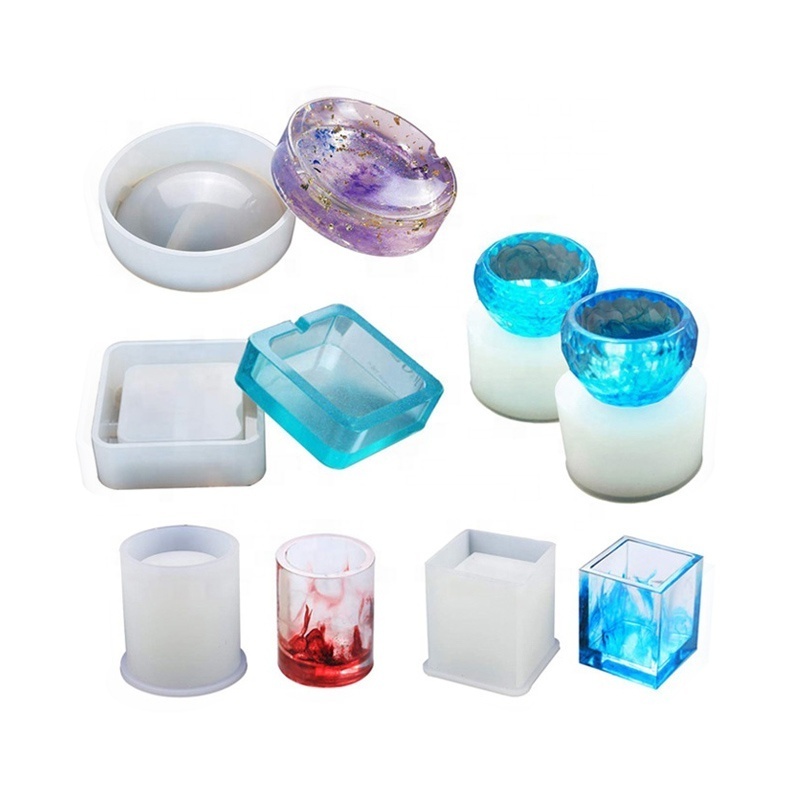 DIY Silicone Epoxy Resin Craft Mold for Coaster Flower Pot and Ashtray