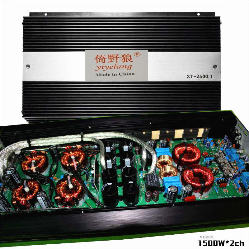 Factory price Hifi stereo sound subwoofer 12V 2ch*1500w car power amplifier