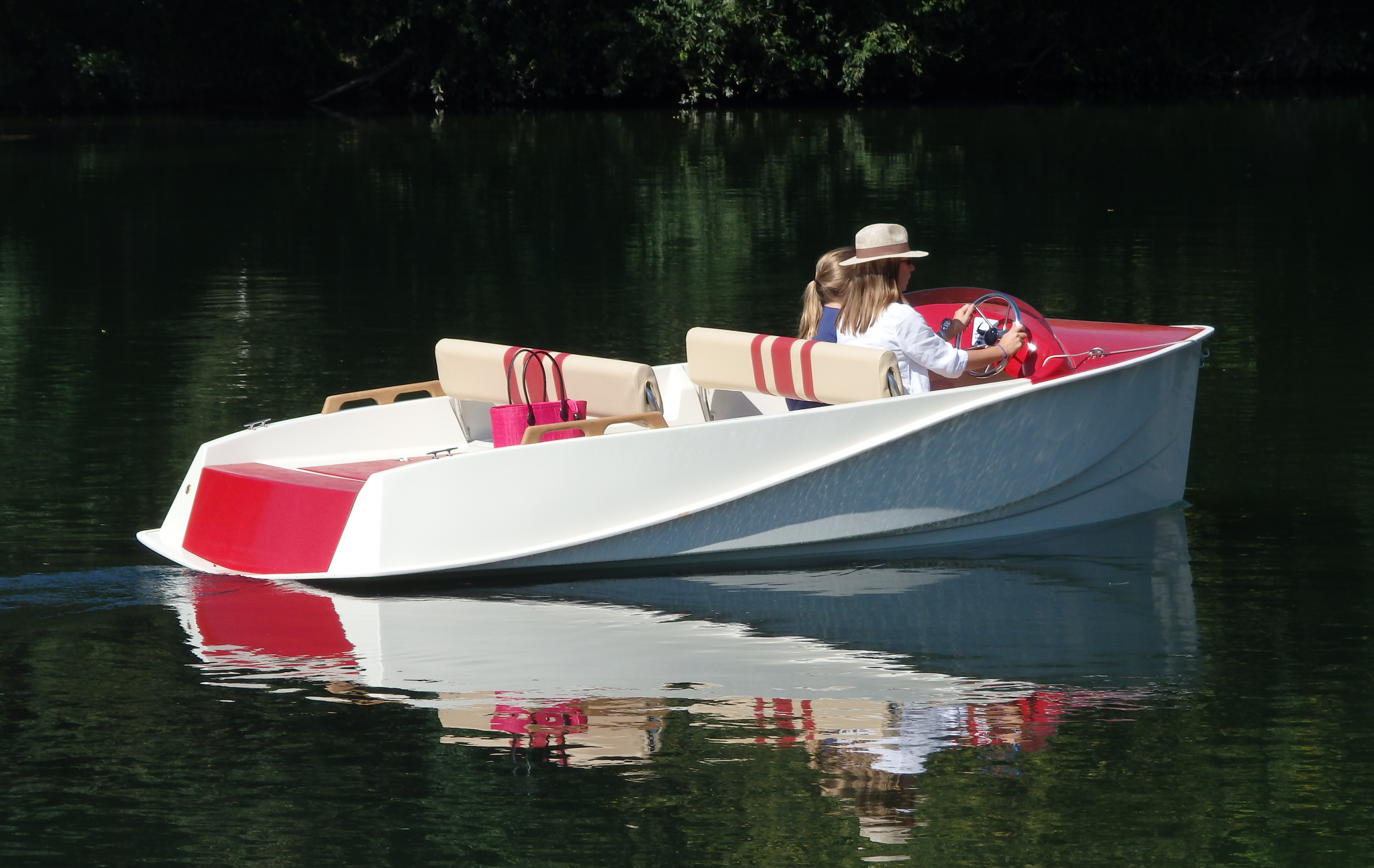 Ecocampor Hot Selling 14ft Jet Roundabout Boat Aluminum Pink Mini Yacht  for Sale