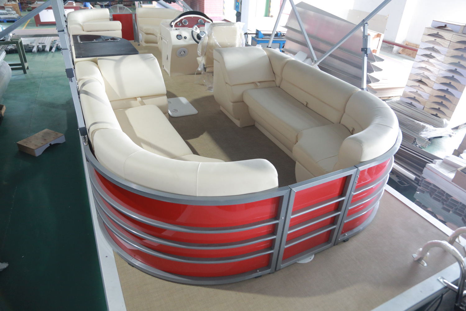 Ecocampor 7.62 Meters 15 Man Tritoon Pontoon Boat Aluminum Passengers Boat for Sale