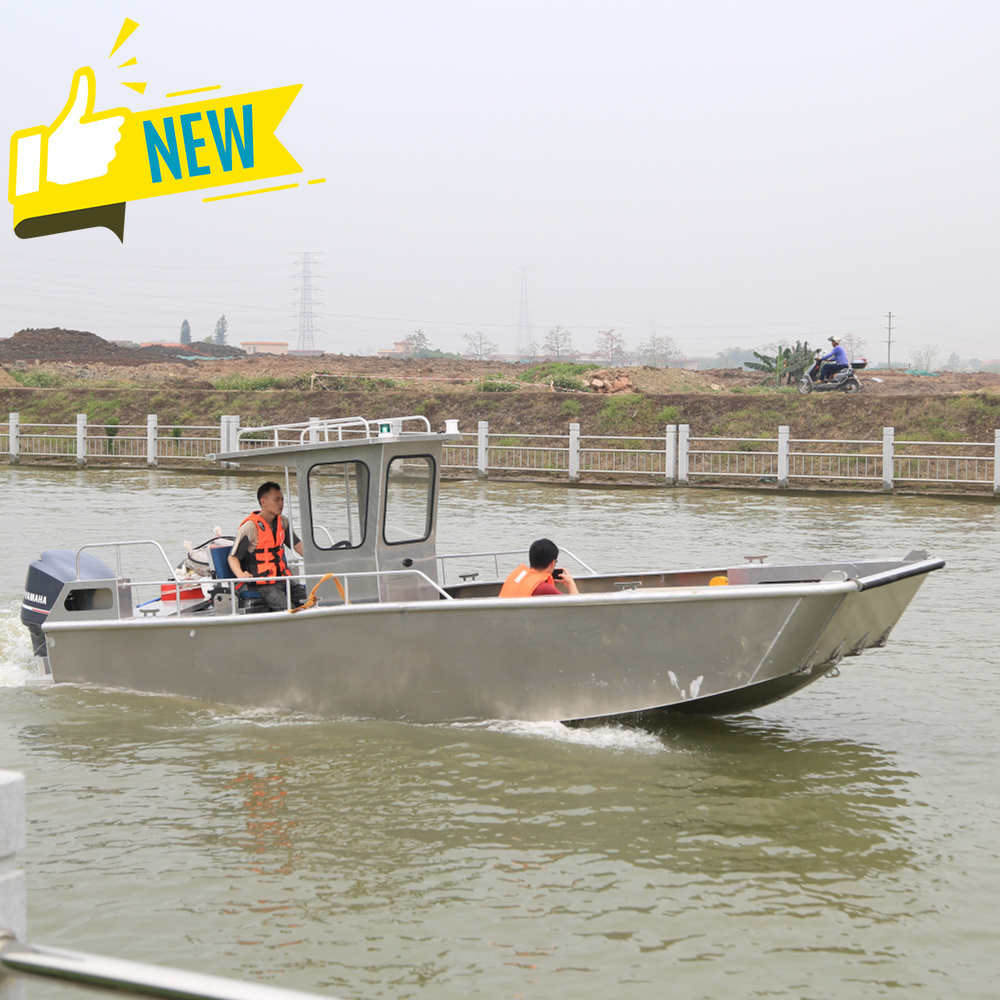 Ecocampor 23ft All Welded Aluminum Barge Boat/Landingcraft for 6 Person with Center Console for Sale