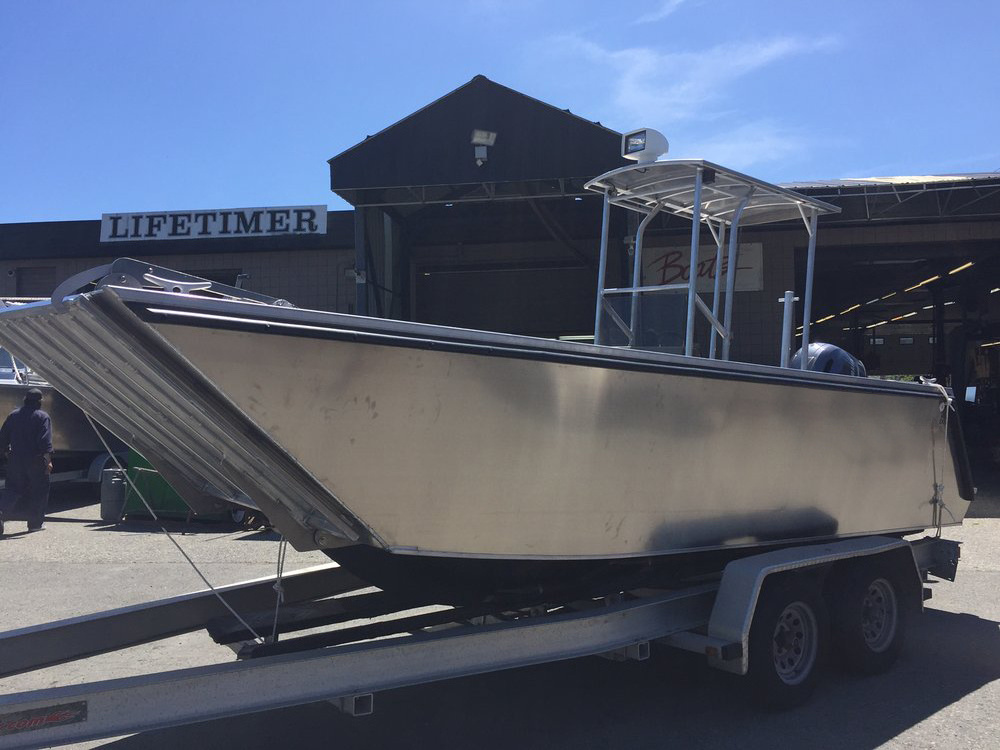 Ecocampor 24ft for All Welded Aluminum Barge Boat/Landingcraft with Center Console for Sale