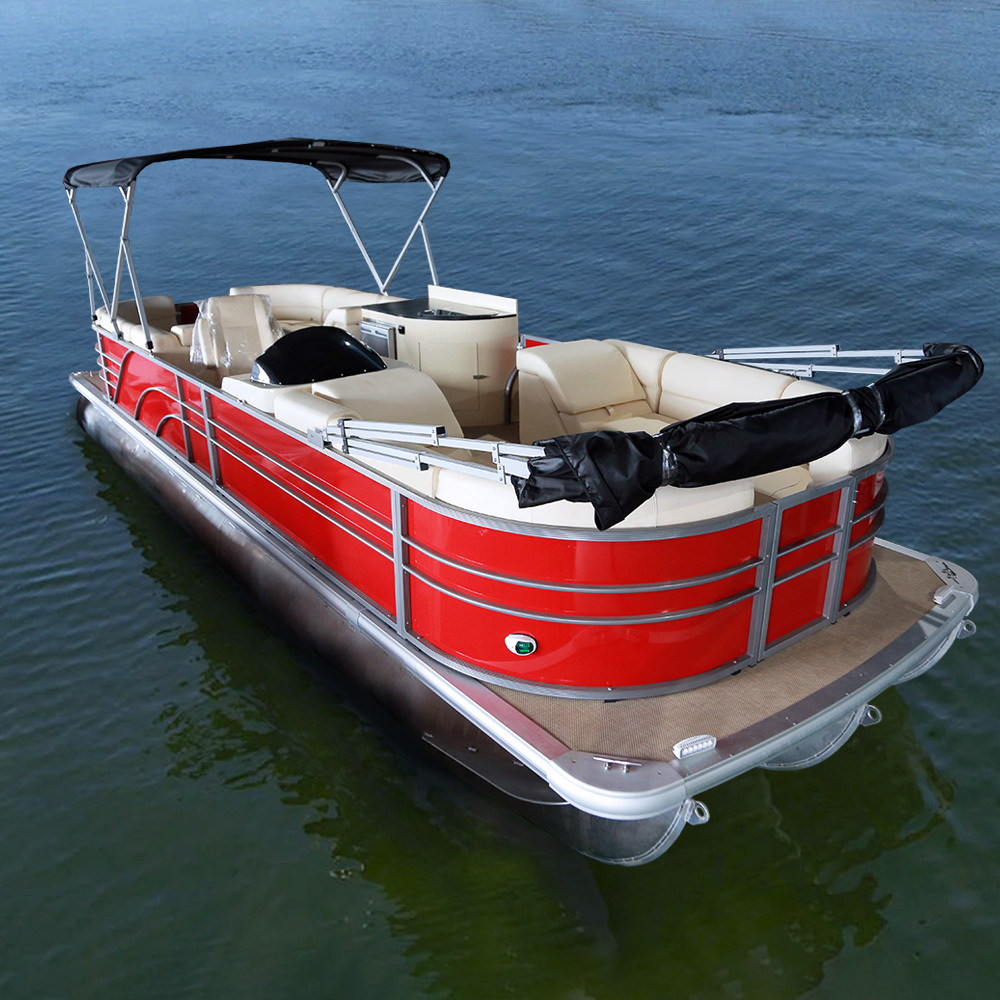 Ecocampor 7.62 Meters 15 Man Tritoon Pontoon Boat Aluminum Passengers Boat for Sale