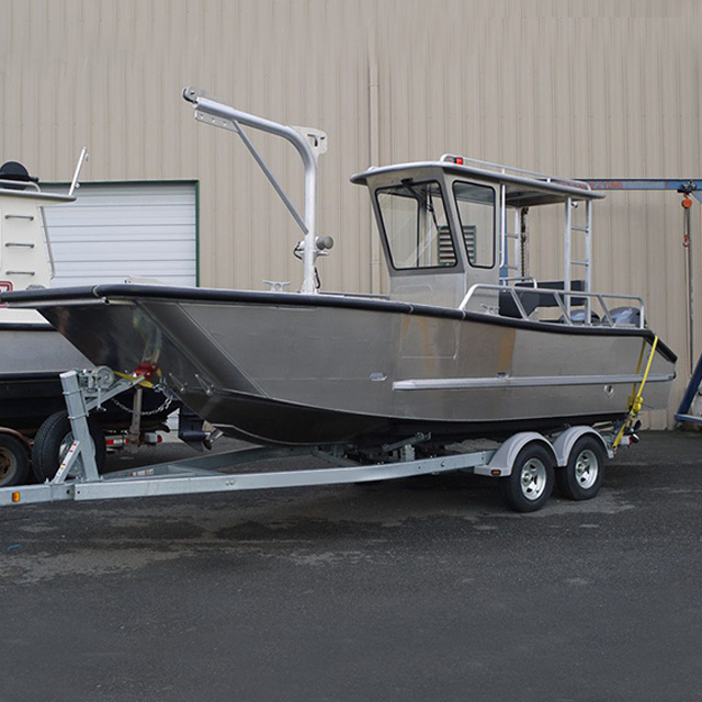 Ecocampor 23ft All Welded Aluminum Barge Boat/Landingcraft for 6 Person with Center Console for Sale