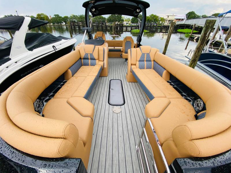 Ecocampor 2022 Fiberglass Party Pontoon Boat Tritoon Luxury Pontoon Boat for Sale